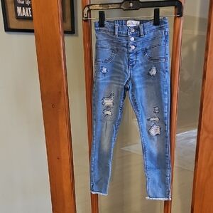 Distressed Blue Jeans